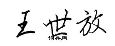 王正良王世放行書個性簽名怎么寫