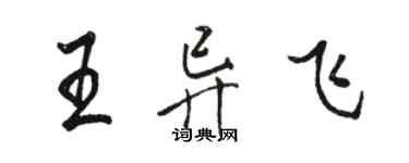 駱恆光王異飛行書個性簽名怎么寫