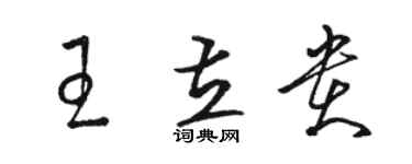 駱恆光王立貴草書個性簽名怎么寫