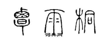 陳聲遠覃雨桐篆書個性簽名怎么寫