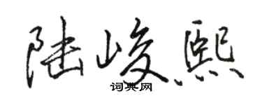 駱恆光陸峻熙行書個性簽名怎么寫