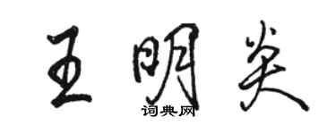 駱恆光王明炎行書個性簽名怎么寫