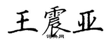 丁謙王震亞楷書個性簽名怎么寫