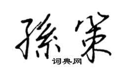 王正良孫策行書個性簽名怎么寫