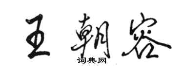 駱恆光王朝容行書個性簽名怎么寫