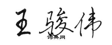 駱恆光王駿偉行書個性簽名怎么寫