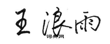 駱恆光王浪雨行書個性簽名怎么寫