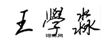 王正良王學淼行書個性簽名怎么寫