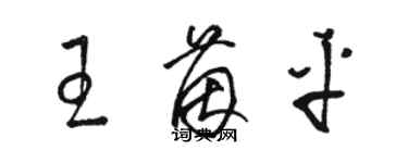 駱恆光王茵平草書個性簽名怎么寫