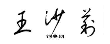 梁錦英王沙莉草書個性簽名怎么寫