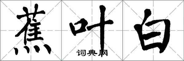 翁闓運蕉葉白楷書怎么寫