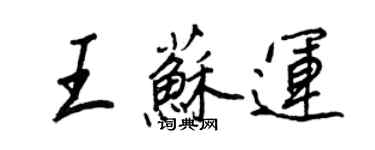 王正良王蘇運行書個性簽名怎么寫