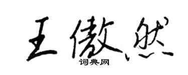 王正良王傲然行書個性簽名怎么寫