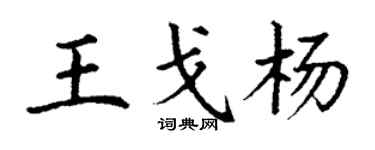 丁謙王戈楊楷書個性簽名怎么寫