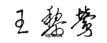 駱恆光王黎鶯草書個性簽名怎么寫