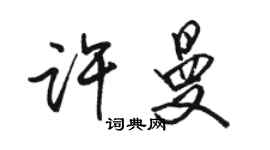 駱恆光許曼行書個性簽名怎么寫