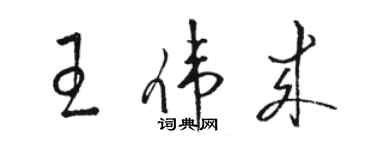 駱恆光王偉來草書個性簽名怎么寫