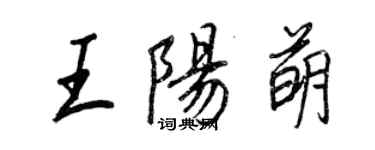 王正良王陽萌行書個性簽名怎么寫