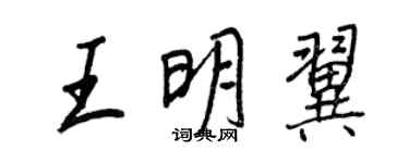 王正良王明翼行書個性簽名怎么寫