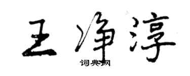 曾慶福王淨淳行書個性簽名怎么寫