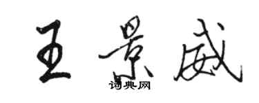 駱恆光王景威行書個性簽名怎么寫