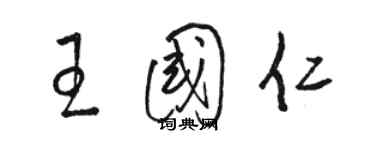 駱恆光王國仁草書個性簽名怎么寫