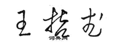 駱恆光王哲武草書個性簽名怎么寫