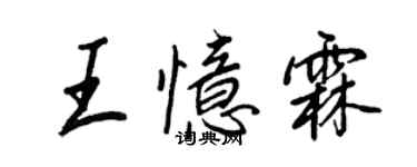 王正良王憶霖行書個性簽名怎么寫