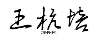 曾慶福王杭培草書個性簽名怎么寫