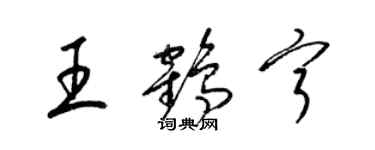 梁錦英王鶴寧草書個性簽名怎么寫