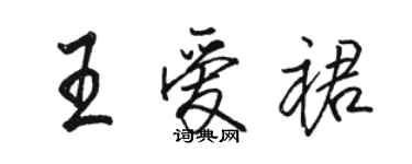 駱恆光王愛裙行書個性簽名怎么寫