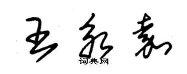 朱錫榮王永嘉草書個性簽名怎么寫