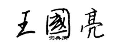 王正良王國亮行書個性簽名怎么寫