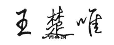 駱恆光王楚唯行書個性簽名怎么寫