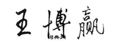 駱恆光王博贏行書個性簽名怎么寫