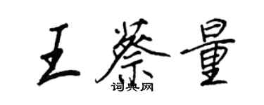 王正良王蔡量行書個性簽名怎么寫