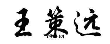 胡問遂王策遠行書個性簽名怎么寫