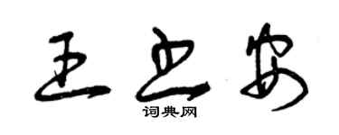 曾慶福王書安草書個性簽名怎么寫