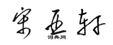 駱恆光宋亞軒草書個性簽名怎么寫