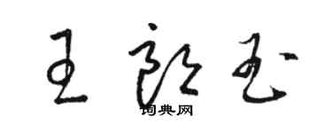 駱恆光王朗玉草書個性簽名怎么寫