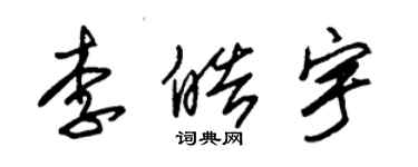 朱錫榮李皓宇草書個性簽名怎么寫