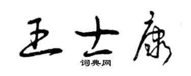 曾慶福王士康草書個性簽名怎么寫