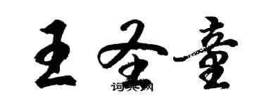 胡問遂王聖童行書個性簽名怎么寫