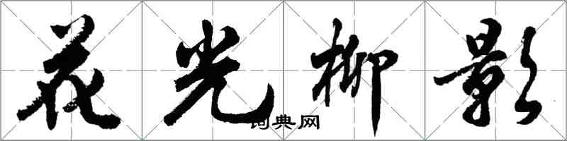 胡問遂花光柳影行書怎么寫