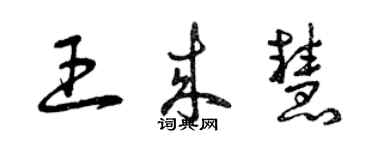 曾慶福王來慧草書個性簽名怎么寫