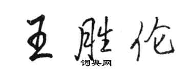 駱恆光王勝倫行書個性簽名怎么寫