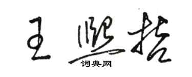 駱恆光王熙哲草書個性簽名怎么寫