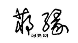 朱錫榮蔣緣草書個性簽名怎么寫