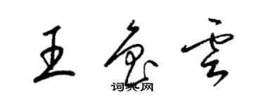 梁錦英王魯雲草書個性簽名怎么寫