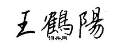 王正良王鶴陽行書個性簽名怎么寫